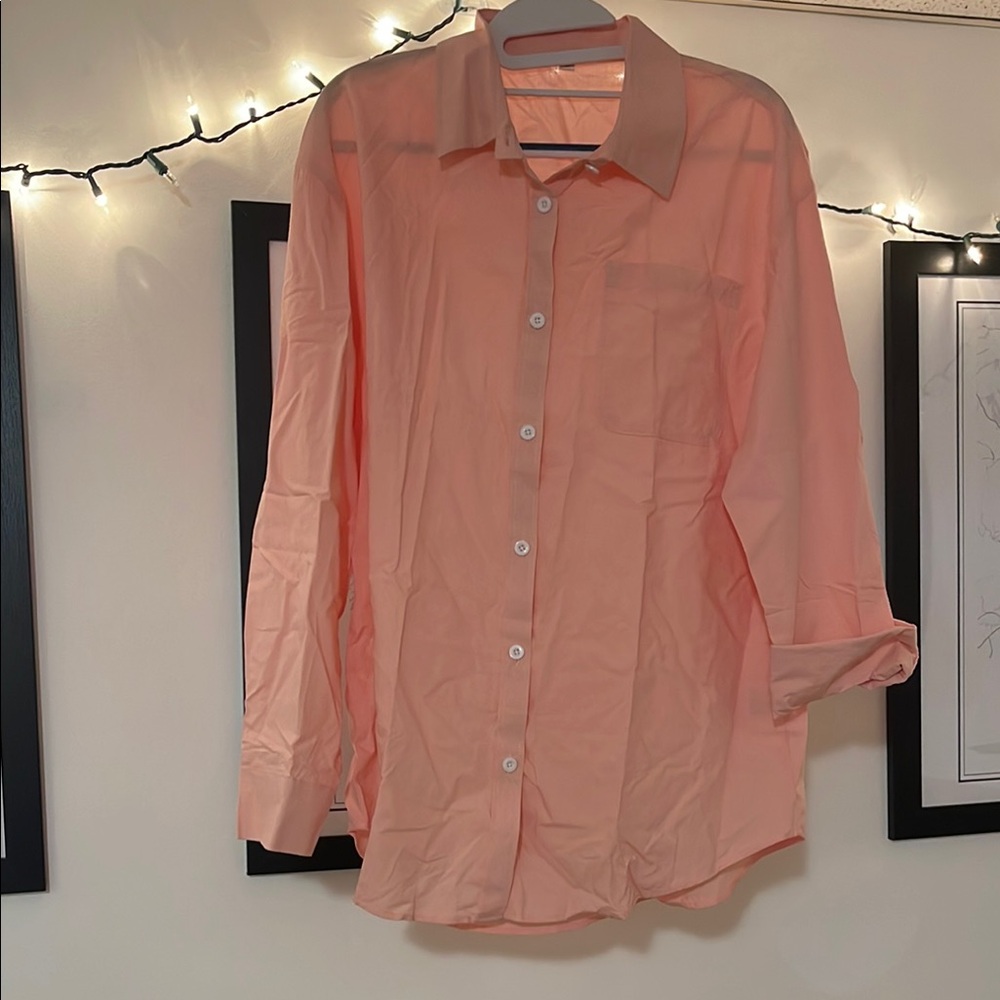 Classic Peach Button Down Shirt
